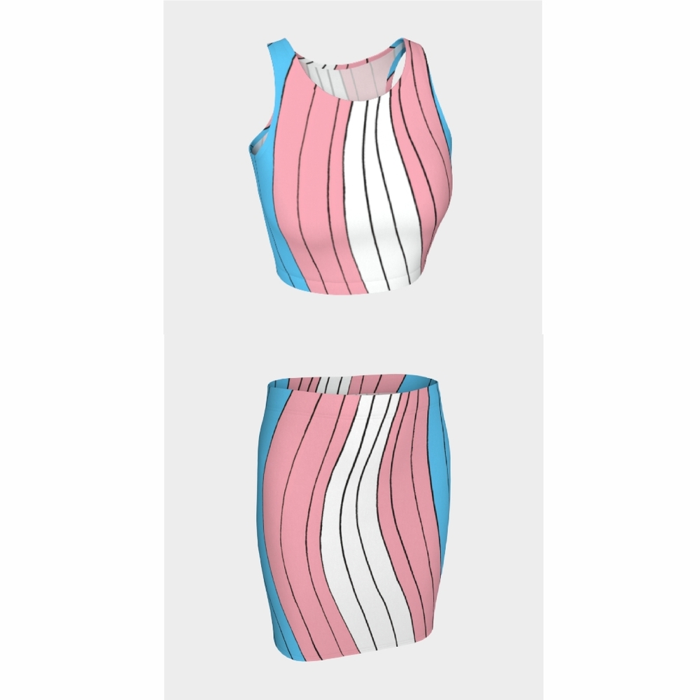 Trans Pride Crop Top & Skirt Set